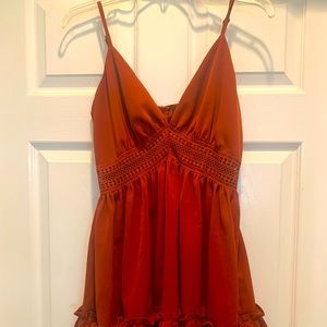Burgundy babydoll top